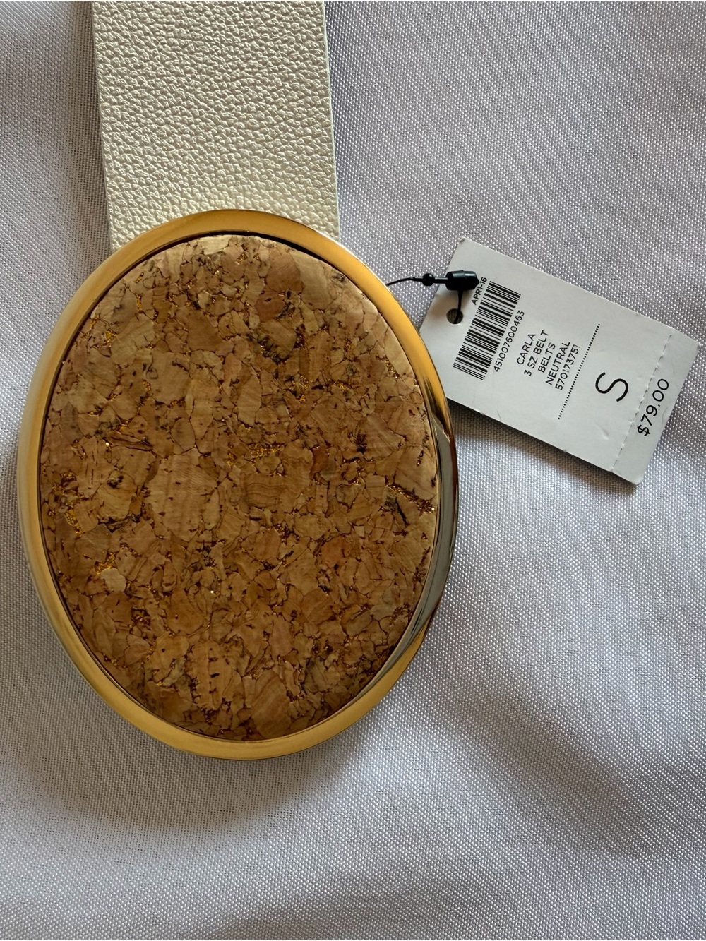 Bundle: Chico's Cork Tote with Gold Fleck Accents & Matching Belt. - Picture 7 of 11